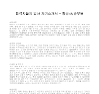 입사 자기소개서(항공사) 입사 자기소개서(항공사)